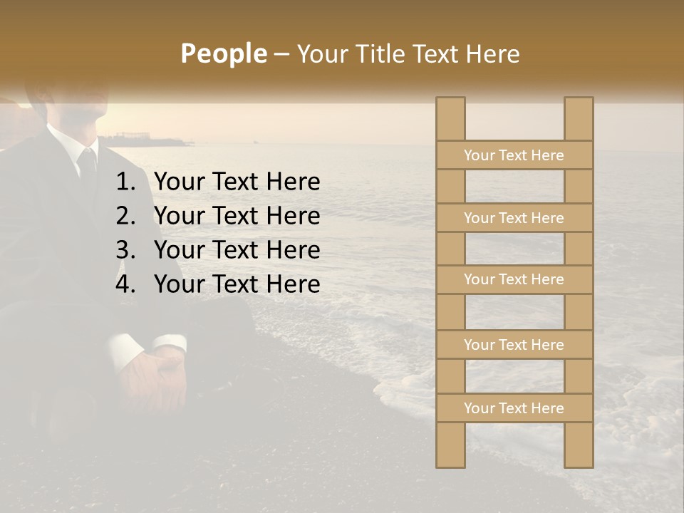 Woman White Coast PowerPoint Template