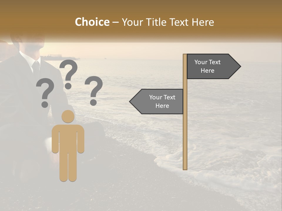 Woman White Coast PowerPoint Template