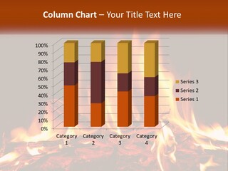 Closeup Black Fire PowerPoint Template