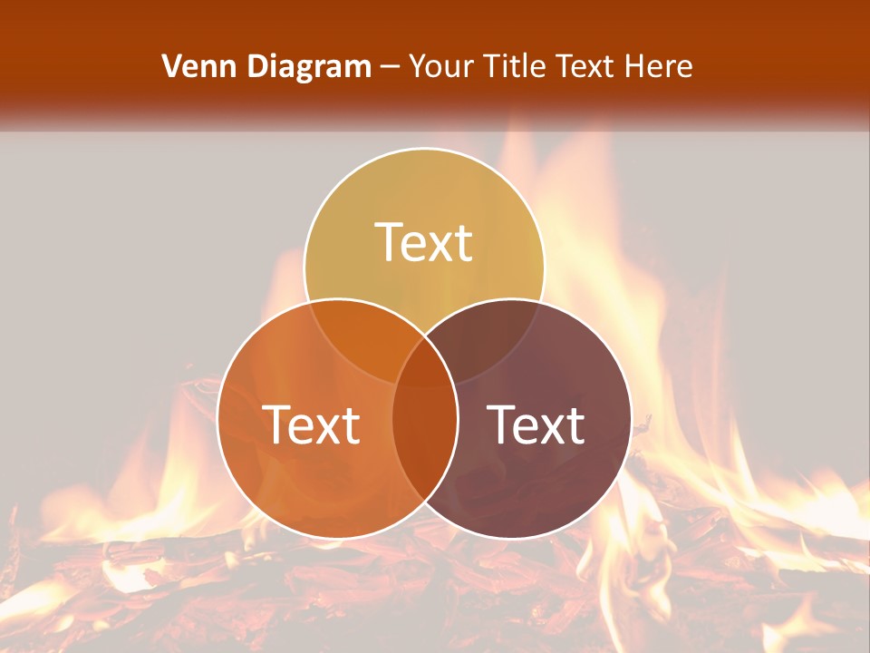 Closeup Black Fire PowerPoint Template