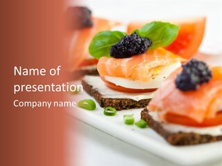 Plate Basil Tomato PowerPoint Template