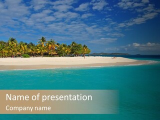 Caribbean Beach Tranquil PowerPoint Template