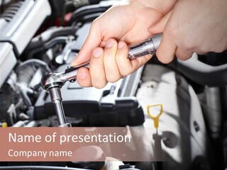 Repairing Mechanic Gasoline PowerPoint Template