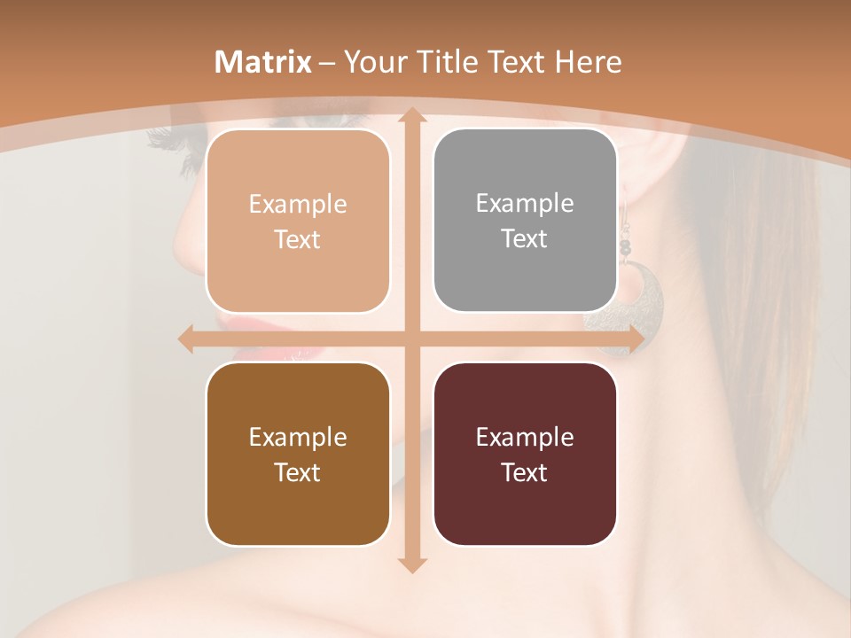 A Beautiful Woman With Red Lipstick And Earrings Powerpoint Template PowerPoint Template