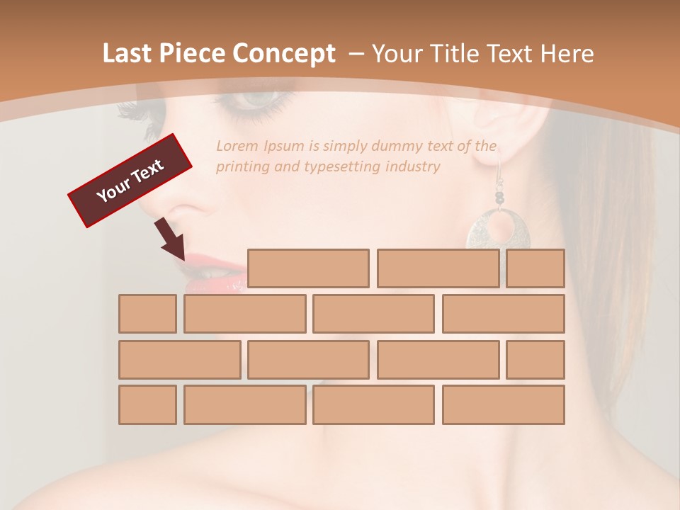 A Beautiful Woman With Red Lipstick And Earrings Powerpoint Template PowerPoint Template