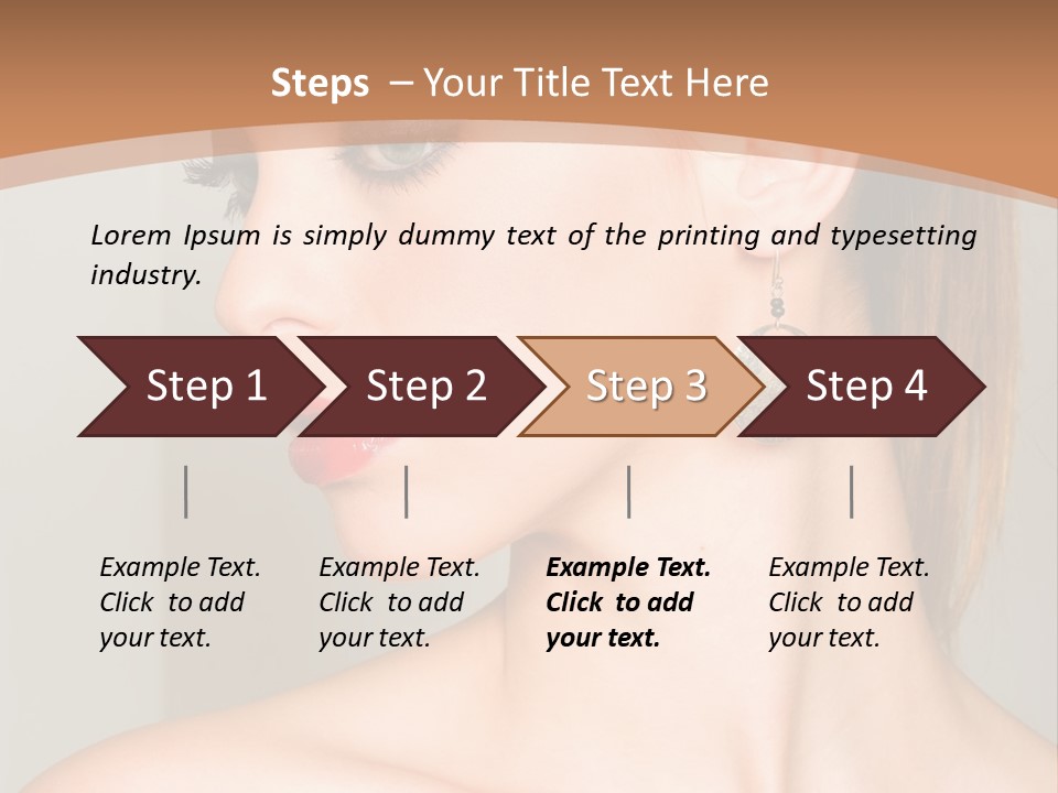 A Beautiful Woman With Red Lipstick And Earrings Powerpoint Template PowerPoint Template