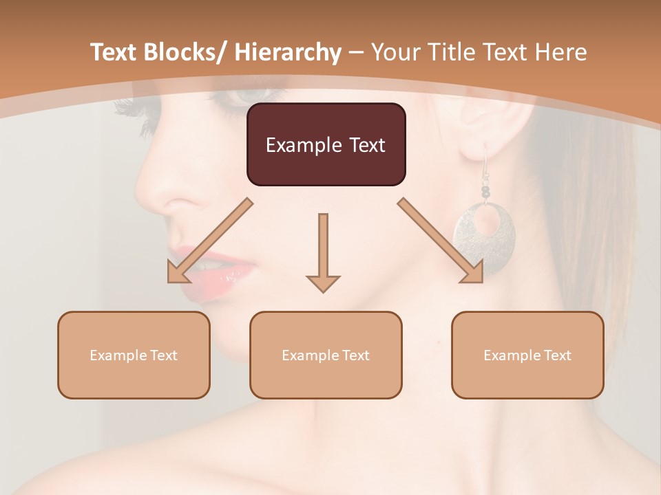 A Beautiful Woman With Red Lipstick And Earrings Powerpoint Template PowerPoint Template