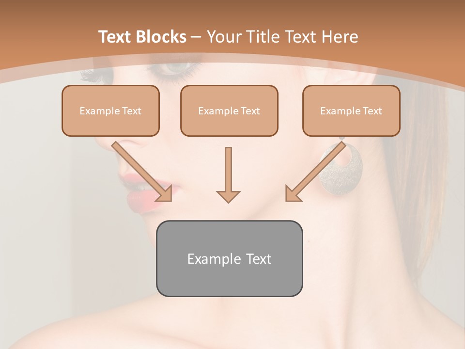 A Beautiful Woman With Red Lipstick And Earrings Powerpoint Template PowerPoint Template