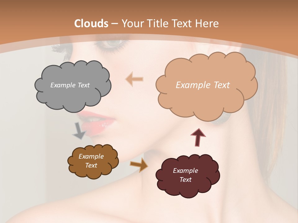 A Beautiful Woman With Red Lipstick And Earrings Powerpoint Template PowerPoint Template