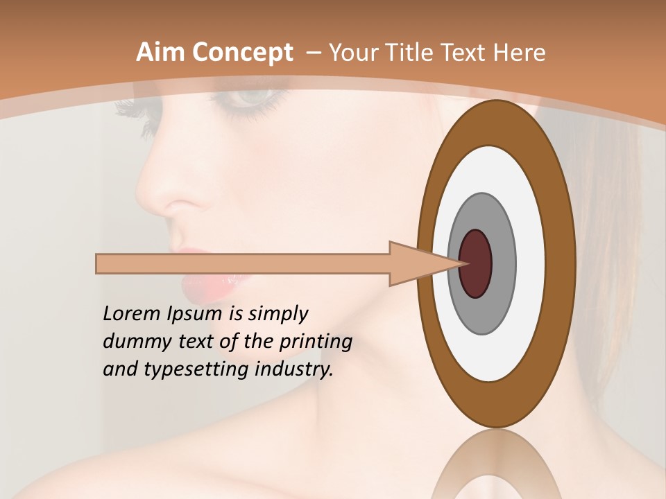 A Beautiful Woman With Red Lipstick And Earrings Powerpoint Template PowerPoint Template