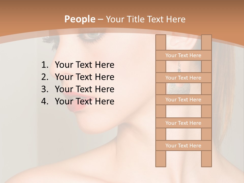 A Beautiful Woman With Red Lipstick And Earrings Powerpoint Template PowerPoint Template