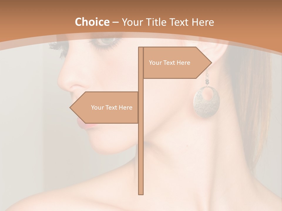 A Beautiful Woman With Red Lipstick And Earrings Powerpoint Template PowerPoint Template