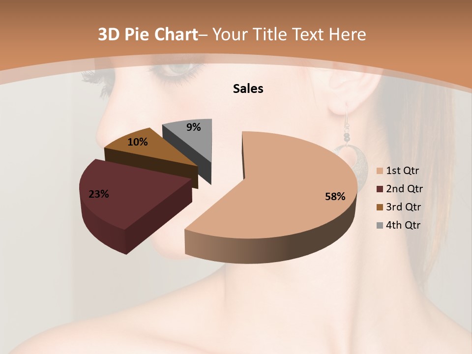 A Beautiful Woman With Red Lipstick And Earrings Powerpoint Template PowerPoint Template