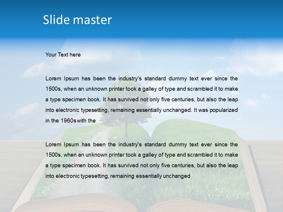 An Open Book With A Tree On Top Of It PowerPoint Template