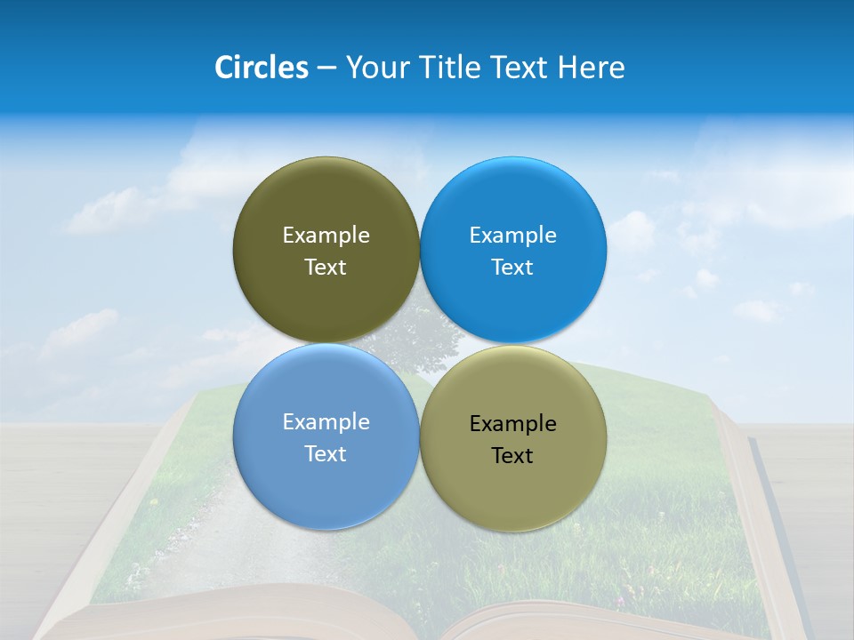 An Open Book With A Tree On Top Of It PowerPoint Template