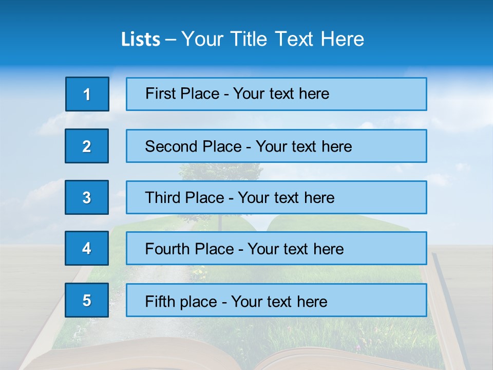 An Open Book With A Tree On Top Of It PowerPoint Template