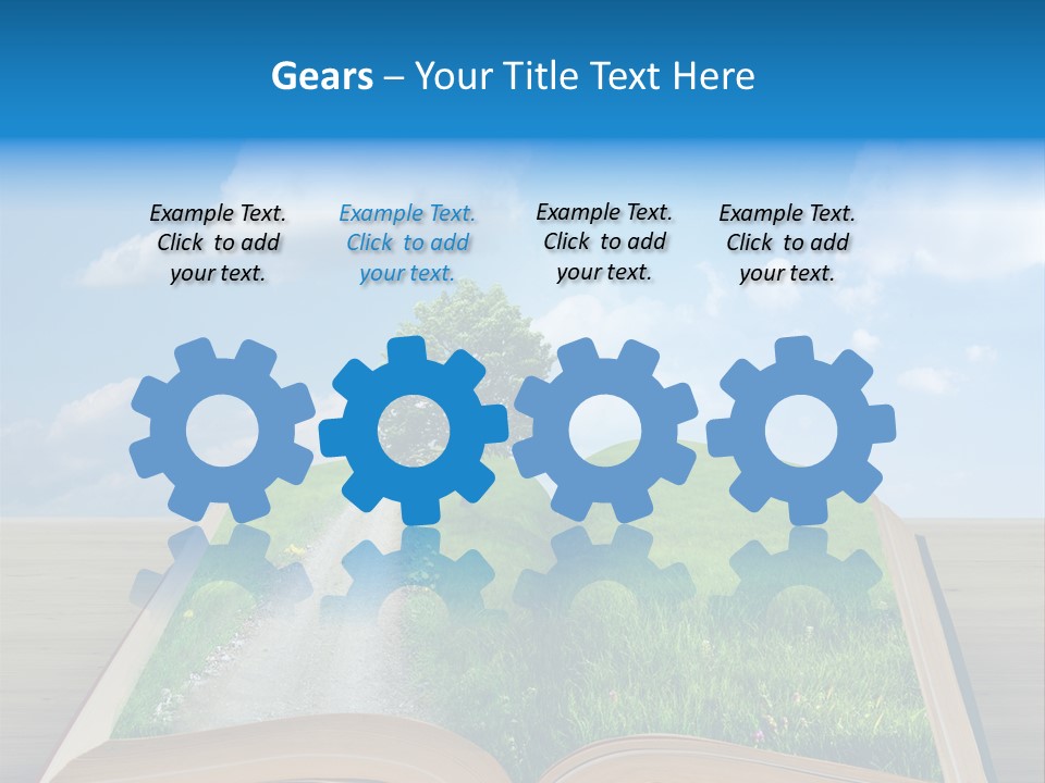 An Open Book With A Tree On Top Of It PowerPoint Template