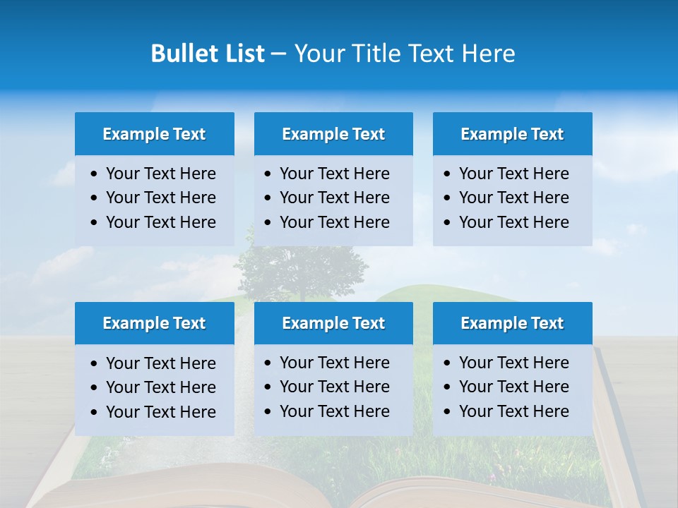 An Open Book With A Tree On Top Of It PowerPoint Template