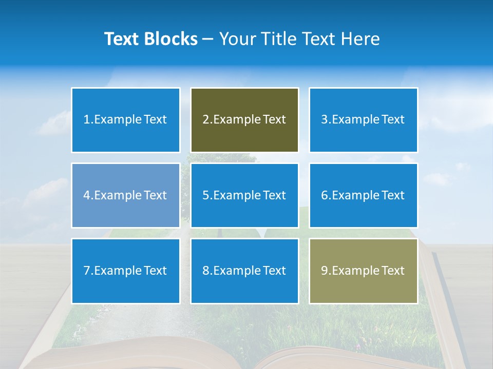 An Open Book With A Tree On Top Of It PowerPoint Template