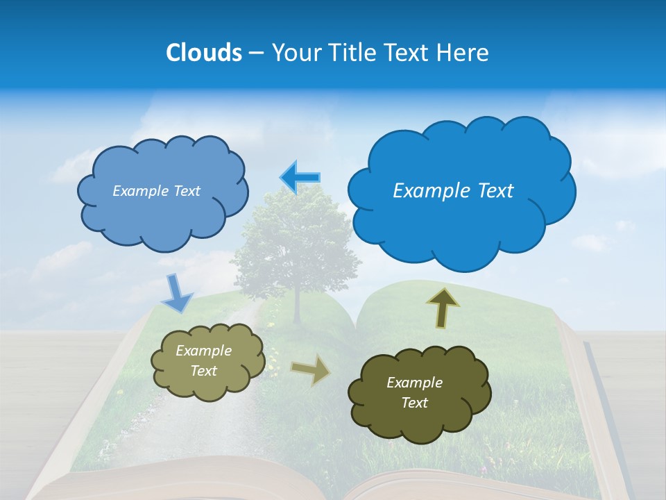 An Open Book With A Tree On Top Of It PowerPoint Template