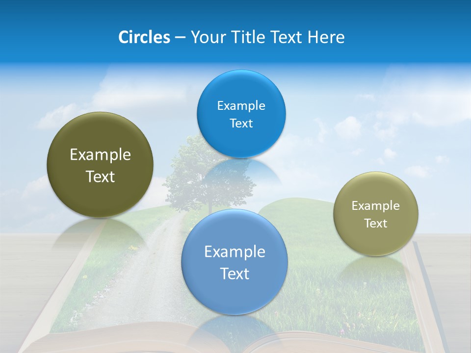 An Open Book With A Tree On Top Of It PowerPoint Template