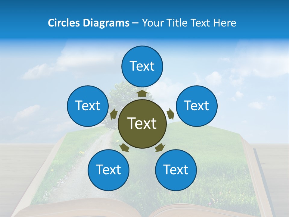 An Open Book With A Tree On Top Of It PowerPoint Template