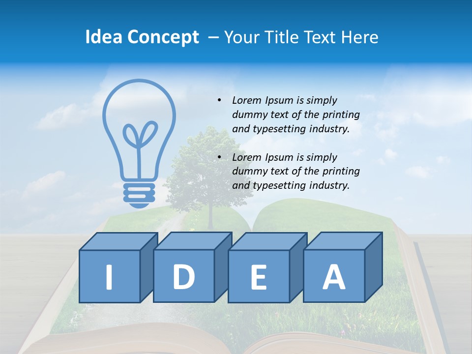An Open Book With A Tree On Top Of It PowerPoint Template