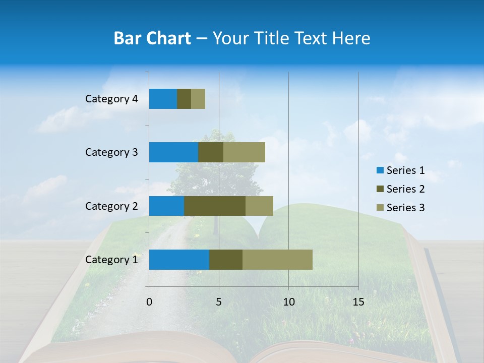 An Open Book With A Tree On Top Of It PowerPoint Template