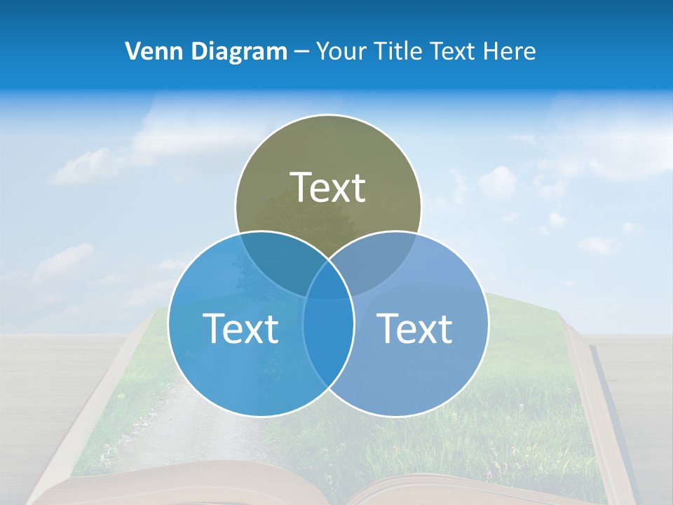 An Open Book With A Tree On Top Of It PowerPoint Template
