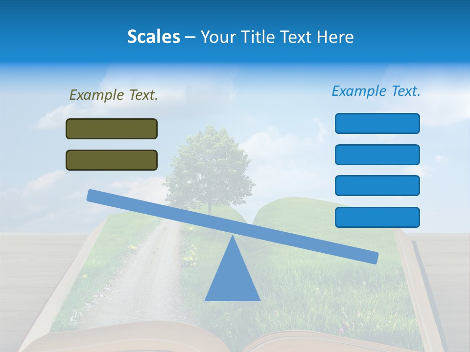 An Open Book With A Tree On Top Of It PowerPoint Template