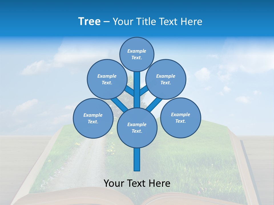 An Open Book With A Tree On Top Of It PowerPoint Template