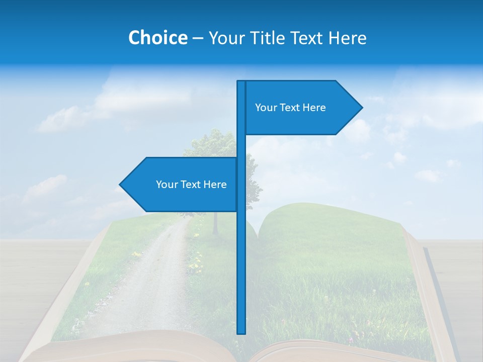 An Open Book With A Tree On Top Of It PowerPoint Template