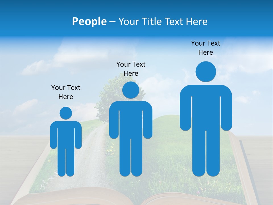 An Open Book With A Tree On Top Of It PowerPoint Template