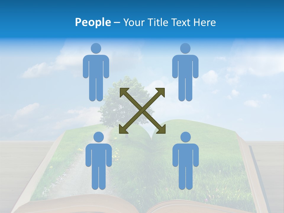 An Open Book With A Tree On Top Of It PowerPoint Template