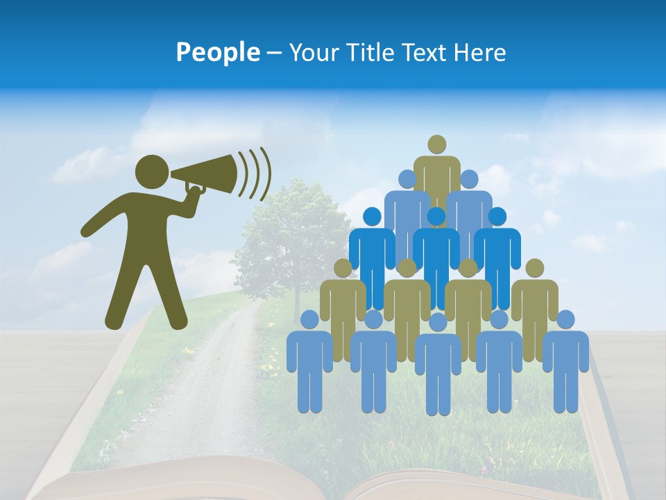 An Open Book With A Tree On Top Of It PowerPoint Template