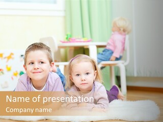 Child Young Indoor PowerPoint Template