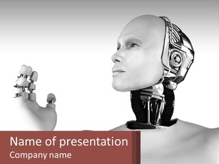 Cybernetics White Robotic PowerPoint Template