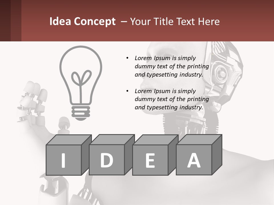 Cybernetics White Robotic PowerPoint Template