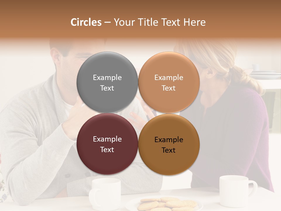 A Man And Woman Sitting At A Table Talking PowerPoint Template