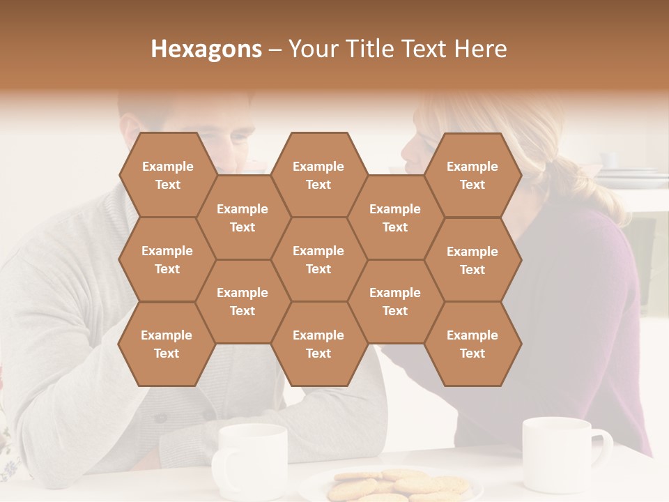 A Man And Woman Sitting At A Table Talking PowerPoint Template