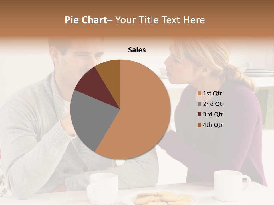 A Man And Woman Sitting At A Table Talking PowerPoint Template