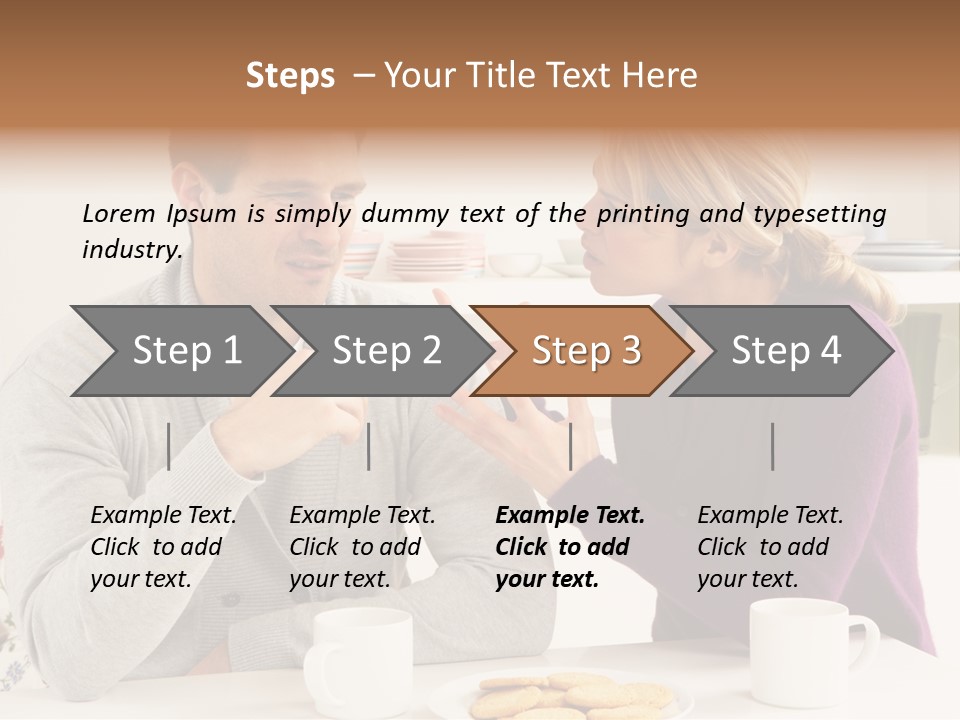 A Man And Woman Sitting At A Table Talking PowerPoint Template