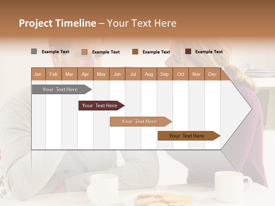 A Man And Woman Sitting At A Table Talking PowerPoint Template