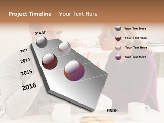 A Man And Woman Sitting At A Table Talking PowerPoint Template