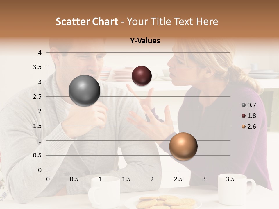 A Man And Woman Sitting At A Table Talking PowerPoint Template