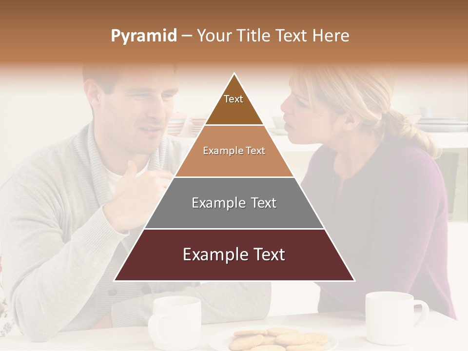 A Man And Woman Sitting At A Table Talking PowerPoint Template