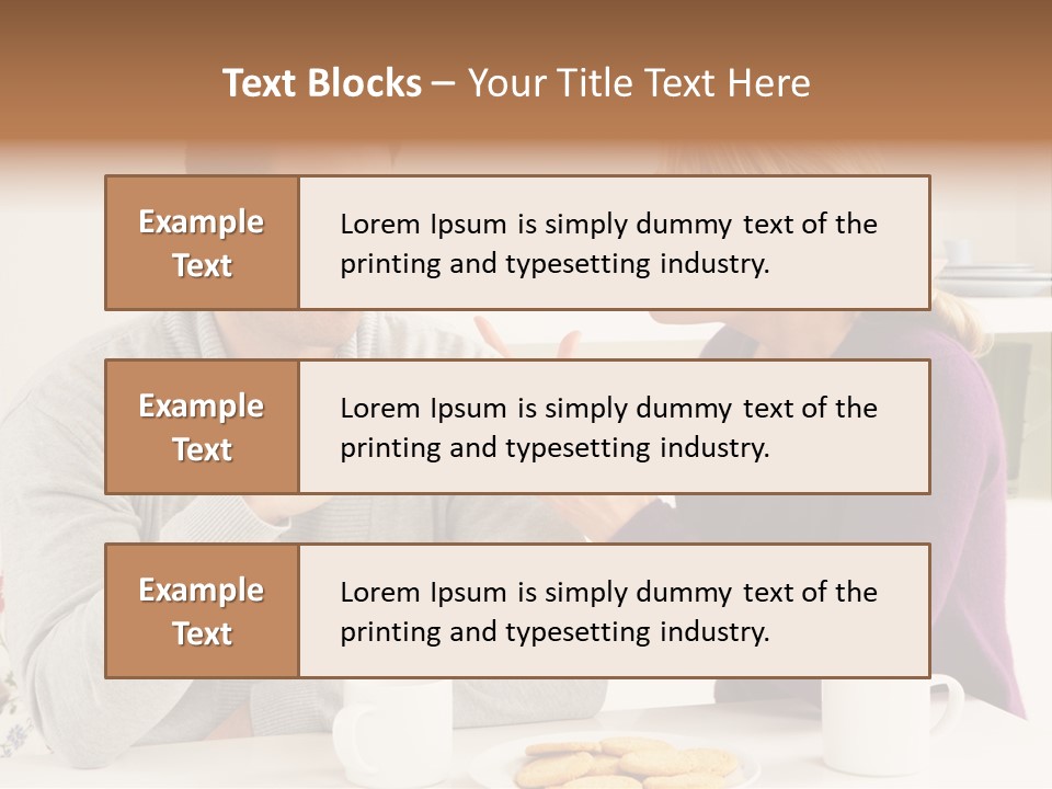 A Man And Woman Sitting At A Table Talking PowerPoint Template
