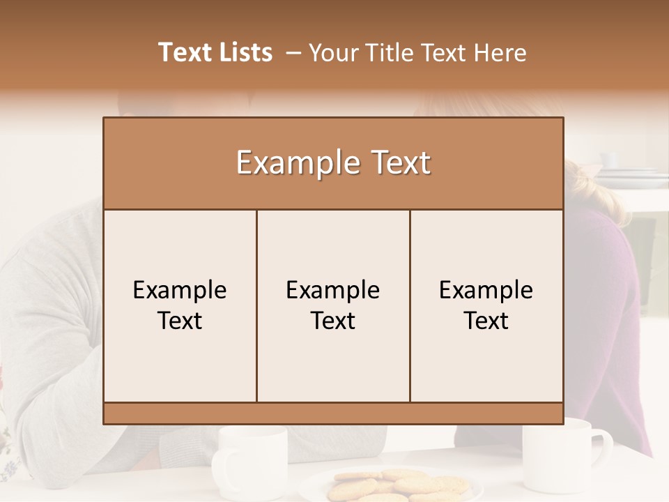 A Man And Woman Sitting At A Table Talking PowerPoint Template
