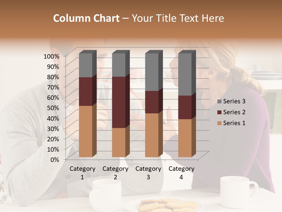 A Man And Woman Sitting At A Table Talking PowerPoint Template