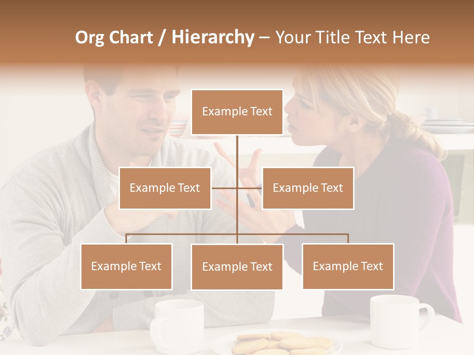 A Man And Woman Sitting At A Table Talking PowerPoint Template